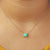 Chrysoprase Pendant Chain Necklace, Cushion Chrysoprase 14k Solid Gold Chain Necklace, Handmade Fine Jewelry, Anniversary Gift