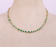 Emerald Bezel Set Tennis Necklace, Graduation Station Necklace, Green Gemstone Minimalist Necklace, Layering Proposal Necklace, May Birthstone Necklace