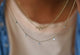 Solid 14k Gold Five Diamond Necklace, Drilled Diamond Drop Necklace, Dainty Layering Necklace, Christmas Gift For Her By MonBijoutier