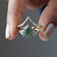 Pear Moss Agate & Diamond Crown Ring Set, 14k Gold Beautiful Bridal Set, Engagement Stackable Rings, Anniversary Gift For Her Wedding Ring Set By Monbijoutier