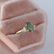 Moss Agate & Diamond Wedding Band, Dainty Stackable Ring, 14k Solid Gold Engagement Ring, Nature Inspired Green Agate Ring