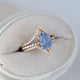 Ceylon Sapphire Bridal Set, 14k Solid Gold Beautiful Engagement Ring, Diamond Crown Set, Wedding Ring Set By Monbijoutier