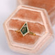 Kite Shape Natural Moss Agate Ring in 14k Solid Gold, Natural Diamond Wedding Ring, Kite Moss Agate Engagement Ring, Nature Inspired Ring, Perfect Gift For Her