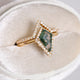 14k Solid Gold Moss Agate Ring, Natural Diamond Wedding Ring, Kite Moss Agate Engagement Ring, Nature Inspired Ring, Gift For Her