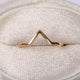 14k Gold Plain Mini Crown Band, Stackable Matching Band, Minimalist Wedding Band, V Shape Ring, Perfect Gift For Her