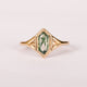 Hexagon Moss Agate in 14k Solid Gold Engagement Ring, Solitaire Stackable Ring, Gift for Her