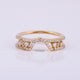 SI Clarity Diamond Crown Ring, 14k Yellow Gold Double Band Fine Wedding Jewelry