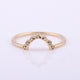 SI Diamond Chevron Crown Ring, 14k Yellow Gold Curved Diamond Wedding Jewelry