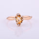 Gorgeous Orange Sapphire Diamond Uneven Ring, 14k Yellow Gold Gift Jewelry