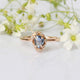 Genuine Blue Sapphire Diamond Uneven Ring, Solid 14k Rose Gold Christmas Jewelry