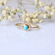Natural Sleeping Beauty Arizona Turquoise Ring Diamond Half Crown Jewelry For Gift