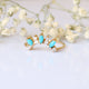 Genuine Turquoise Marquise Band Ring, Beautiful Diamond Crown Band, Fine Jewelry