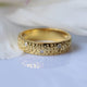 Natural 3 Diamond Gold Band, Half Eternity Gold Thick Band, 14k yellow Gold Jewelry