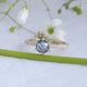 Rose Cut Blue Sapphire Claw Set Diamond Ring in 14k Gold, Engagement Ring by MonBijoutier