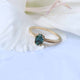 Solitaire Oval Teal Sapphire Engagement Ring 14k Gold Handmade Proposal Ring