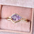 Kite Amethyst & Diamond Engagement Ring, Diamond Nesting Band, 14k Solid Gold Ring Set, Bridal Ring Set, Matching Band