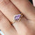 Kite Amethyst & Diamond Engagement Ring, Diamond Nesting Band, 14k Solid Gold Ring Set, Bridal Ring Set, Matching Band