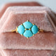 Unique Arizona Turquoise Band Ring, 14k Yellow Gold Engagement Ring, Natural Uneven Cut Turquoise Stackable Ring, Fine Jewelry