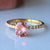 Oval Pink Sapphire & Diamond Ring, Beautiful Engagement Ring,14k Solid Gold Stackable Ring, Anniversary Gift