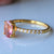 Oval Pink Sapphire & Diamond Ring, Beautiful Engagement Ring,14k Solid Gold Stackable Ring, Anniversary Gift