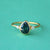 Teal Sapphire Engagement Ring, 14k Solid Gold Sapphire & Diamond Ring, Three Stone Ring, Beautiful Proposal Ring