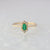 Natural Emerald & Diamond Wedding Ring, 14k Yellow Gold Hexagon Shape Halo Ring, Best Gift For Anniversary, Proposal Ring