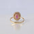 Pink Tourmaline Floral Ring, 14k Solid Gold Engagement Ring, Oval Tourmaline With Diamond Halo Ring, Promise Ring