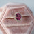 Pink Tourmaline Floral Ring, 14k Solid Gold Engagement Ring, Oval Tourmaline With Diamond Halo Ring, Promise Ring