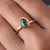 Unique Solitaire Pear Teal Sapphire Gemstone With Gold Bezel Setting Ring in Solid 14k Yellow Gold Jewelry, Handmade Ring, Dainty Stackable Ring, Perfect Gift For Anniversary, Engagement