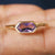 Solitaire Amethyst Ring, 14k Solid Gold Bezel Set Ring, Hexagon Cut Amethyst Band Ring, Stackable Ring, Fine Jewelry