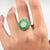 Emerald & Diamond Halo Ring, Diamond Wedding Ring, Green Gemstone Ring, Statement Engagement Ring, Emerald Proposal Ring, May Birthstone Ring, Art Deco Cluster Ring, Bridal Jewelry