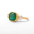 Cushion Cut Emerald & Diamond Wedding Ring, Three Stone Ring, Bezel Set Ring, Diamond Engagement Ring, Green Gemstone Ring, May Birthstone Ring, Statement Proposal Ring, Bridal Jewelry