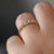 Salt and Pepper Diamond Engagement Ring In Solid 14k Yellow Gold Rose Cut Handmade Half Eternity Ring