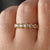 Salt and Pepper Diamond Engagement Ring In Solid 14k Yellow Gold Rose Cut Handmade Half Eternity Ring