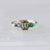 Multi Stone Engagement Cluster Ring, 14k Yellow Gold Five Stone Ring, Turquoise Ceylon Blue Ring, Octagon Green Teal Sapphire Emerald Unique Ring