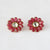 Ruby & Diamond Floral Earrings, Giant Stud Earrings, Bezel Set Big Stud Earrings, 14k Solid Gold Flower Studs, Unique Ruby Earrings,