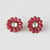 Ruby & Diamond Floral Earrings, Giant Stud Earrings, Bezel Set Big Stud Earrings, 14k Solid Gold Flower Studs, Unique Ruby Earrings,