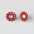 Ruby & Diamond Floral Earrings, Giant Stud Earrings, Bezel Set Big Stud Earrings, 14k Solid Gold Flower Studs, Unique Ruby Earrings,