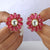 Ruby & Diamond Floral Earrings, Giant Stud Earrings, Bezel Set Big Stud Earrings, 14k Solid Gold Flower Studs, Unique Ruby Earrings,