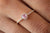 Pink Sapphire Heart Ring, Diamond Halo Ring, 14k Solid Yellow Gold Band, Proposal Ring, Dainty Stackable Ring, Love Ring