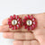 Ruby & Diamond Floral Earrings, Giant Stud Earrings, Bezel Set Big Stud Earrings, 14k Solid Gold Flower Studs, Unique Ruby Earrings,