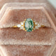 Moss Agate & Diamond 14k Solid Gold Ring, Unique Engagement & Wedding Band Ring, Marquise Diamond Floral Ring, Bridal Ring, Fine Jewelry