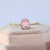 14k Solid Gold Pink Sapphire Engagement Ring, Dainty Stackable Ring, Sapphire & Diamond Ring, Women Jewelry