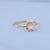 14k Solid Gold Pink Sapphire Engagement Ring, Dainty Stackable Ring, Sapphire & Diamond Ring, Women Jewelry