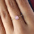 14k Solid Gold Pink Sapphire Engagement Ring, Dainty Stackable Ring, Sapphire & Diamond Ring, Women Jewelry