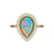 3Ct Ethiopian Pear Teardrop Opal Beautiful Engagement Ring, Natural White Diamonds 14k Yellow Gold Halo Unique Wedding Handmade Ring