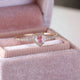 Pink Sapphire Heart Ring, Diamond Halo Ring, 14k Solid Yellow Gold Band, Proposal Ring, Dainty Stackable Ring, Love Ring