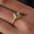 Moss Agate & Diamond Ring, 14k Solid Yellow Gold Stackable Ring, Unique Engagement Ring, Promise Ring