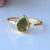 Moss Agate & Diamond Ring, 14k Solid Yellow Gold Stackable Ring, Unique Engagement Ring, Promise Ring