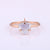 Genuine Trillion Moonstone Ring, 14k Rose Gold 3 Prong Solitaire Band Fine jewelry